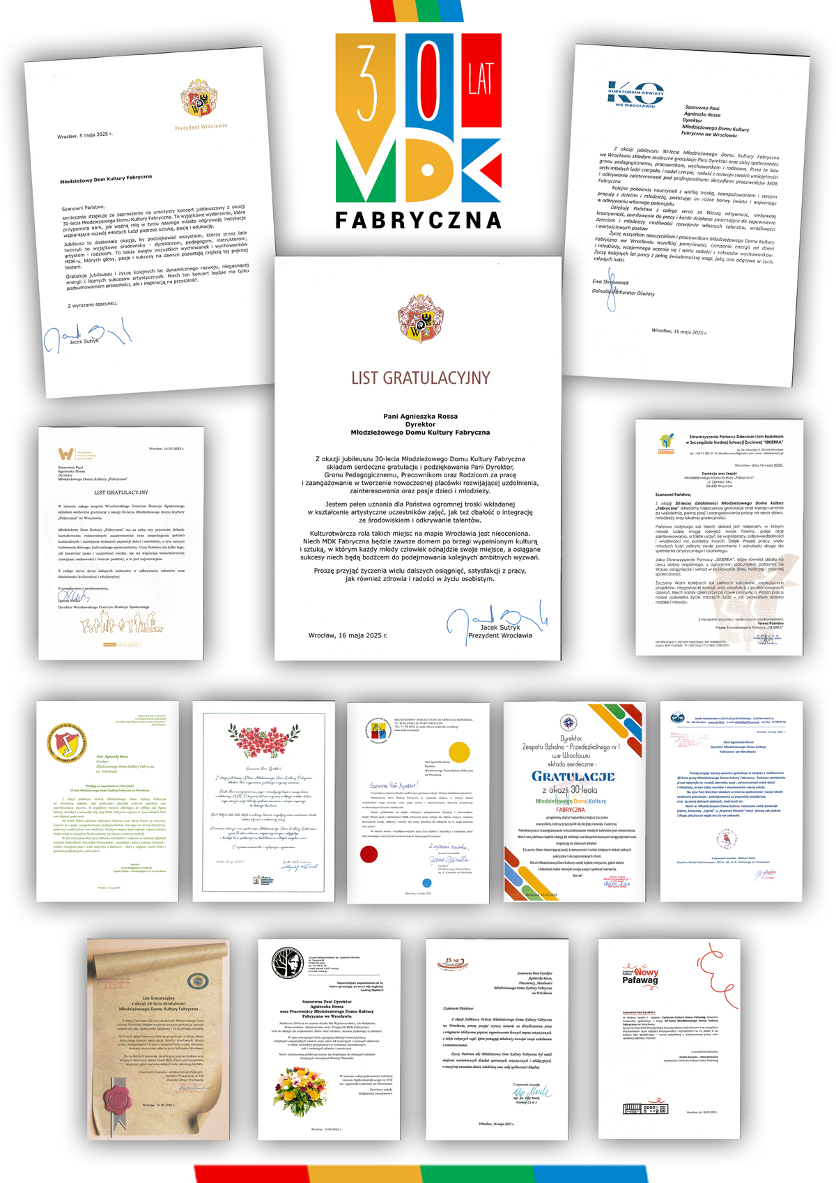 30-lecie MDK Fabryczna - Gratulacje